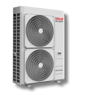 Pompa di calore Unical HP Power per riscaldamento e raffreddamento.